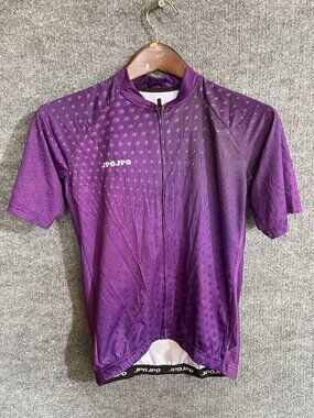 JPOJPO Cycling Jersey Mens Medium Purple Full Zip Short Sleeve Pockets Bike Road